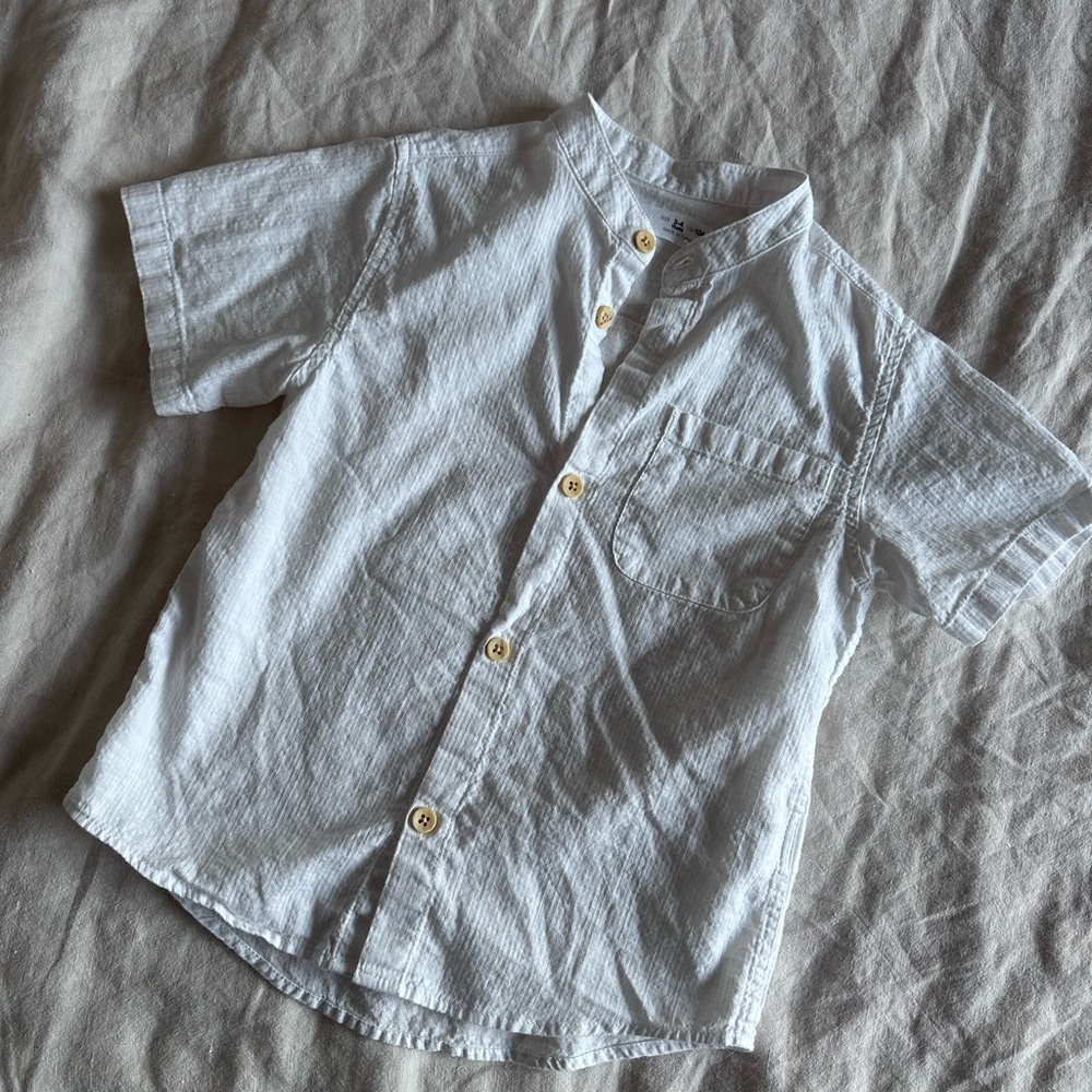 Zara Ecru Basic Woven Shirt